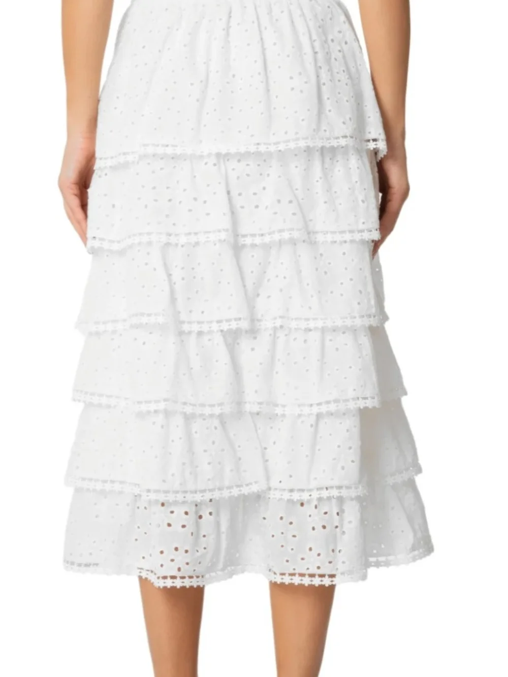 Ruffled Eyelet Lace White Skirt – Farm Rio - Picture 4 of 5